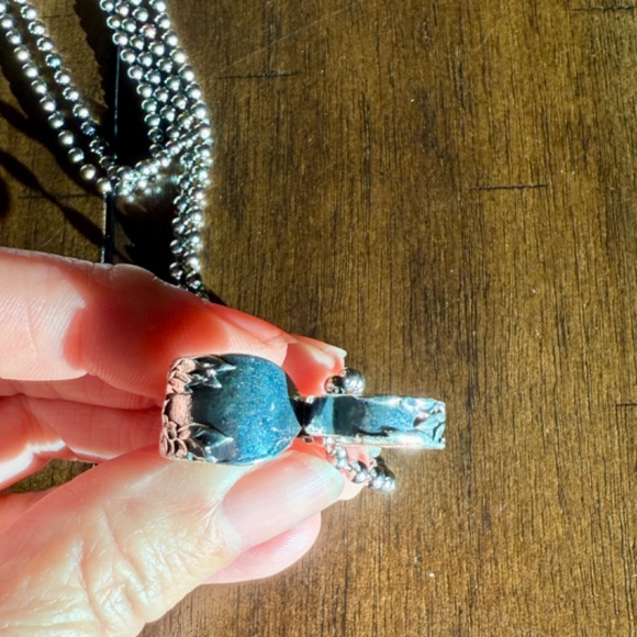 NEW Floral Vintage Spoon Heart Necklace, Bent Spoon Heart Pendant - Picture 5 of 8